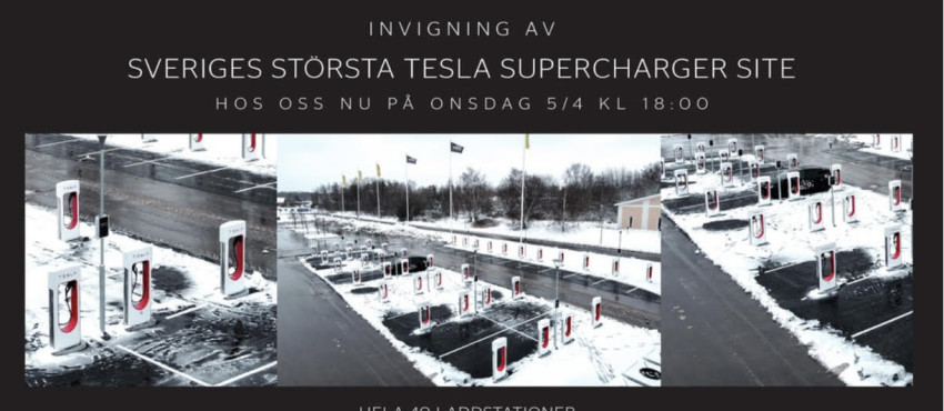 Invigning Tesla superchagers